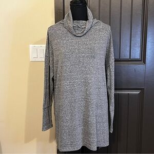 WE THE FREE Gray Oversized, Funnel-Neck Tunic, Size Extra Small